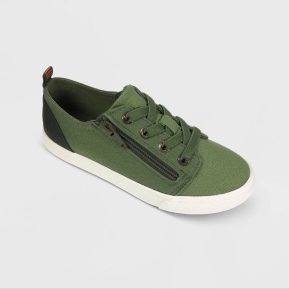 Cat & Jack Shoes Kids Lucian Double Zipper Sneakers Cat Jack Green